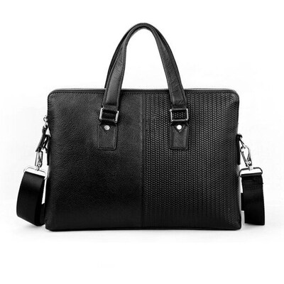 Double Layers Natural First Layer Cow Leather Men Handbags