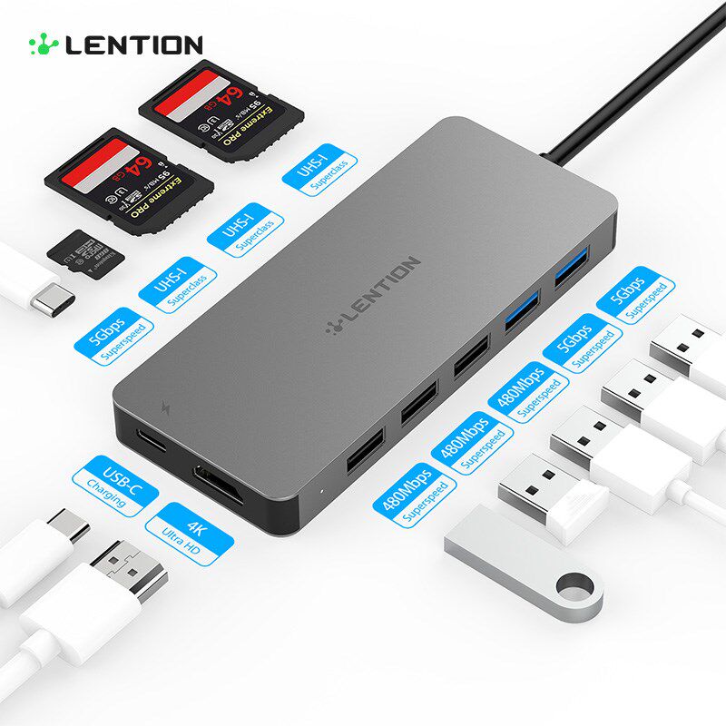 Lention USB HUB to Multi USB 3.0 HDMI Adapter Dock for MacBo
