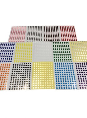 12Sheets/Pack 8mm Round Dot Candy Color Label Self Adhesive