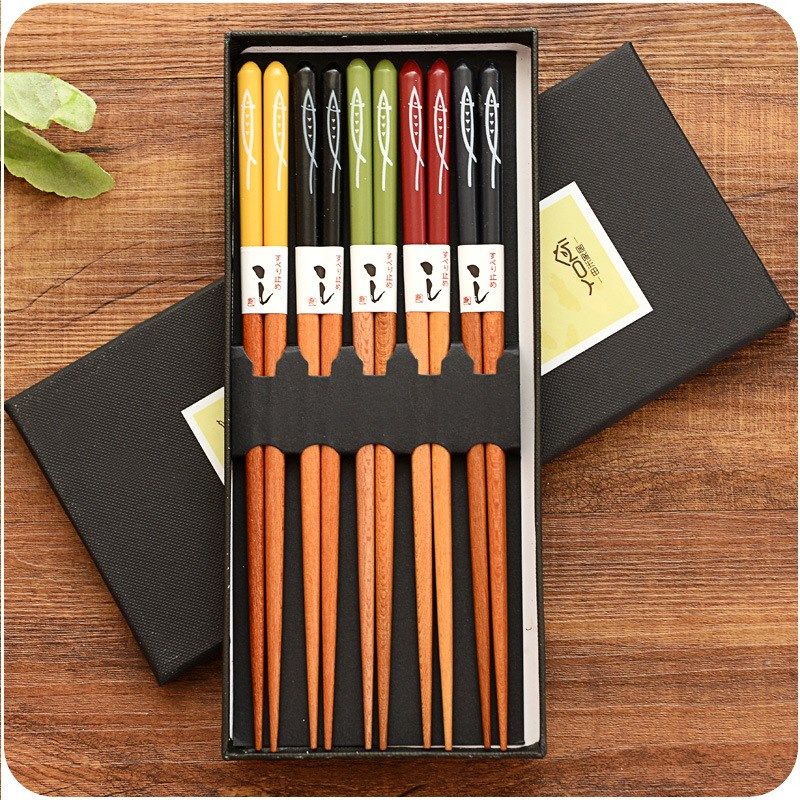 5 pairs/set bamboo ecological chopsticks handmade japanese-s