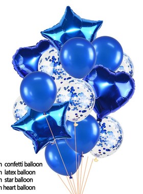 14Pcs/set 18inch Heart Star F oon 12inch Confetti Latex oons