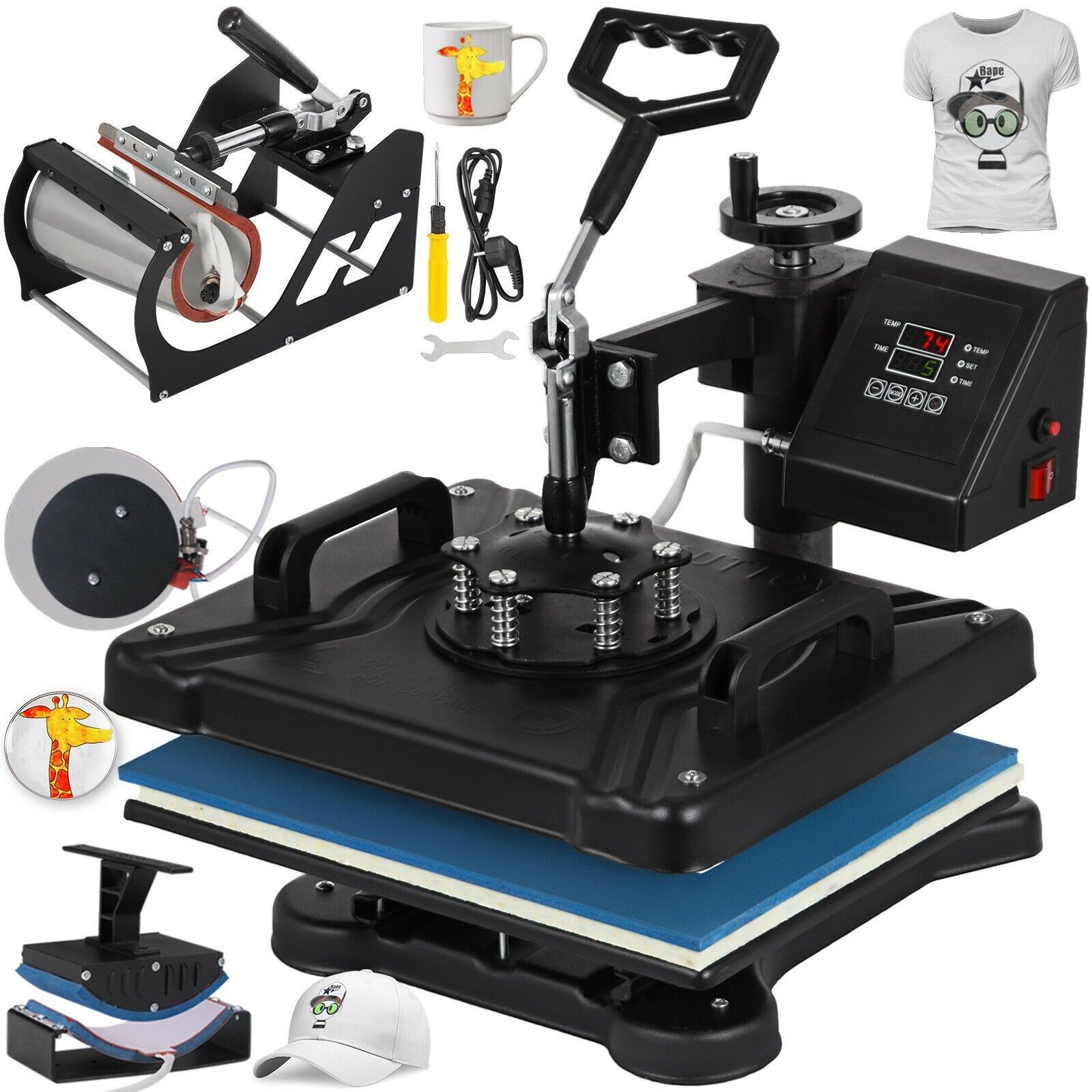 Multifunctional  Heat Press Machine 5 in 1 30*38 cm +Vinyl C