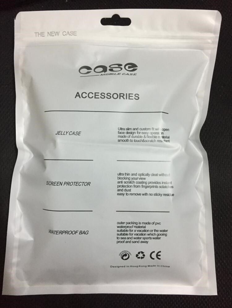 18x25cm White Plastic zipper Bag Accessories ipad mini Case