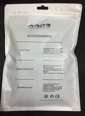 18x25cm White Plastic zipper Bag Accessories ipad mini Case