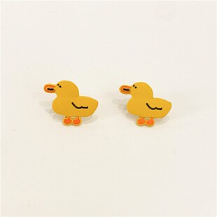 Super Cute Yellow Duck Earrings for Girls Women Simple Cart