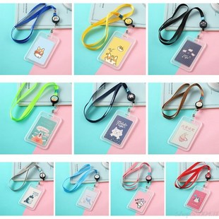 Cartoon Plastic Bus ID Card Holder Case Badge Retractable Re