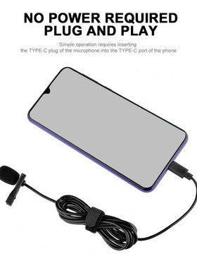 Type C Lavalier Condenser Microphone for Recording Live Bro