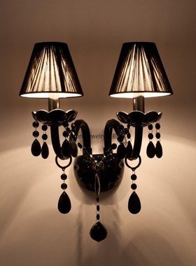 American Entrance Balck glass Wall light fixture E14*2 Moder