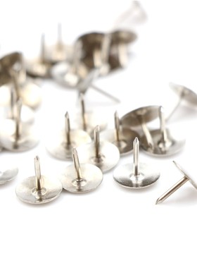 *80Pcs Push Pins Silver Tone Corkboard Photo Thumb Tacks Pin