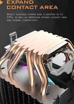 Darkflash CP Cooler 6 Heatpipes with led Fan 3pin 90mm CP Fa