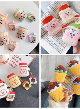 Voor AirPods Case Boba Melk Thee Draadloze Oortelefoon Case