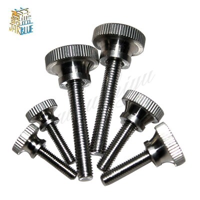2Pcs  M8*10/12/14/16/20-50mm Stainless Steel Knurling Head K
