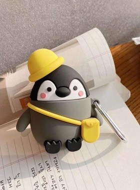 Cute Cartoon penguin 3D case for airpods 1 2 charging box s