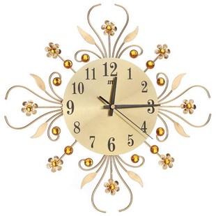 Modern Crystal Diamond Wall Clock, Luxury Flower Wall Clock