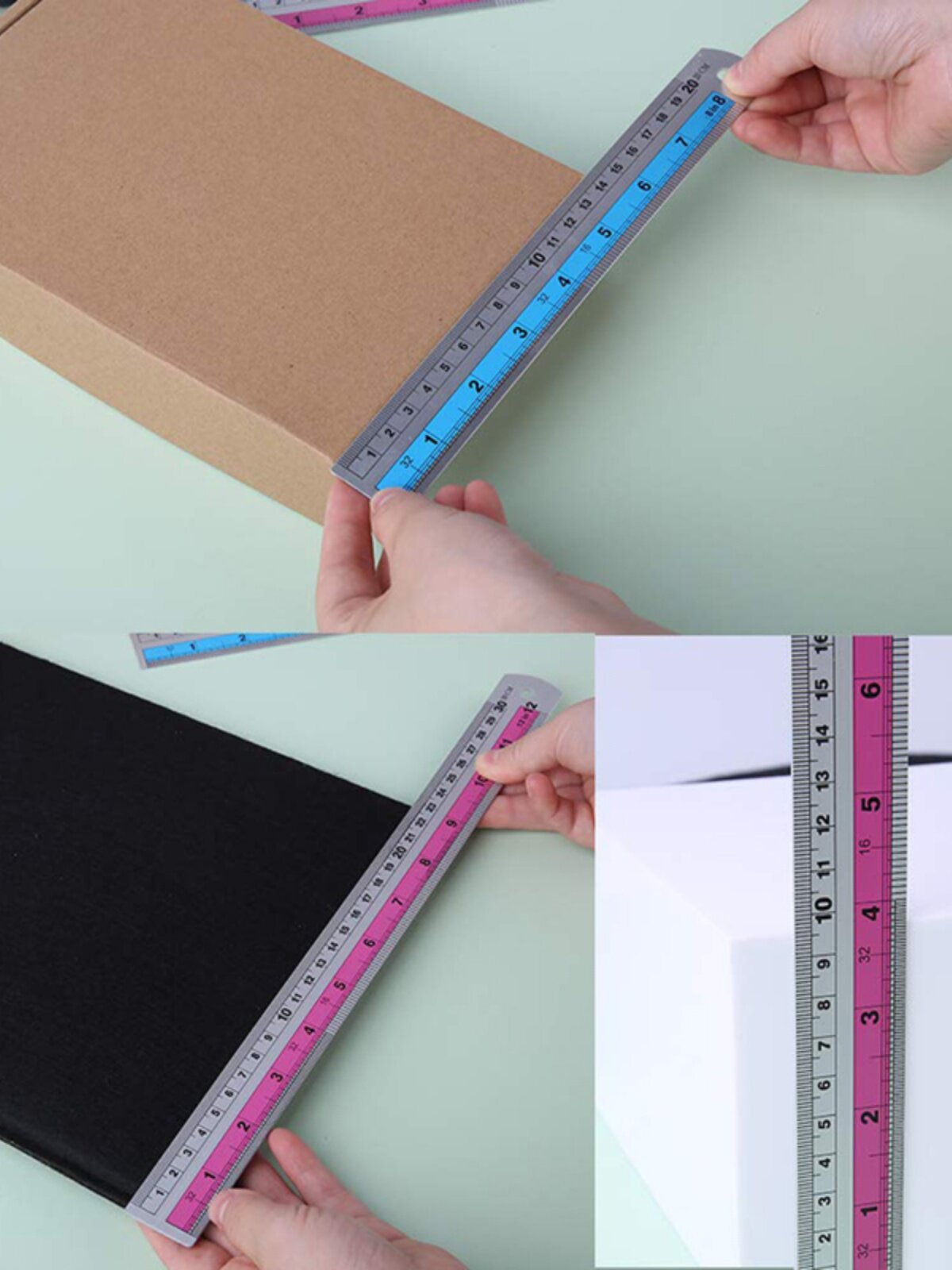 강철 눈금자 알루미늄 구리 플라스틱 나무 눈금자 15CM 20CM 30CM 직선 측정 그리기 그리기 도구