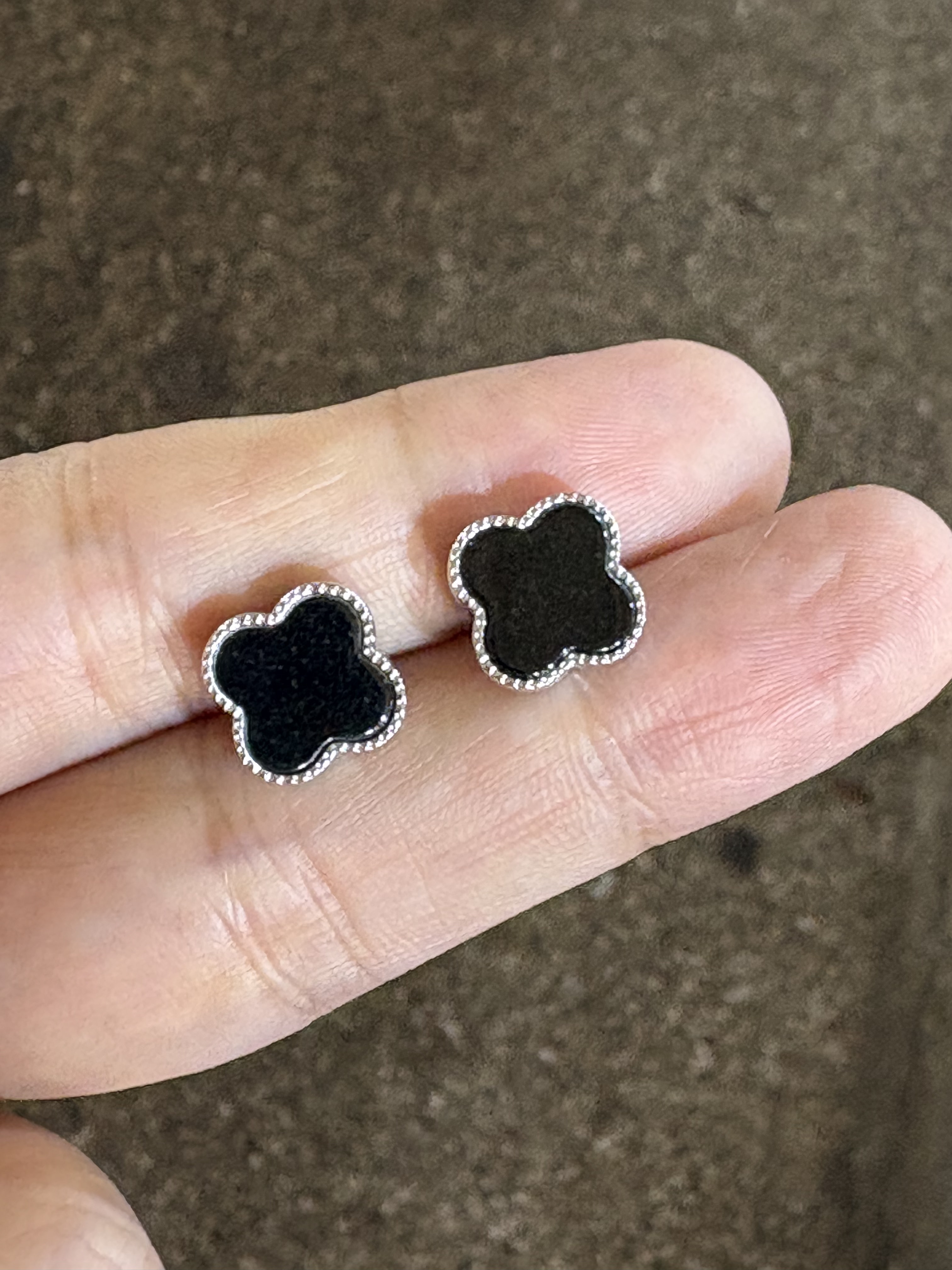 天然A货翡翠墨翠耳钉S925银镶嵌精致小巧搭配精美防过敏耳钉