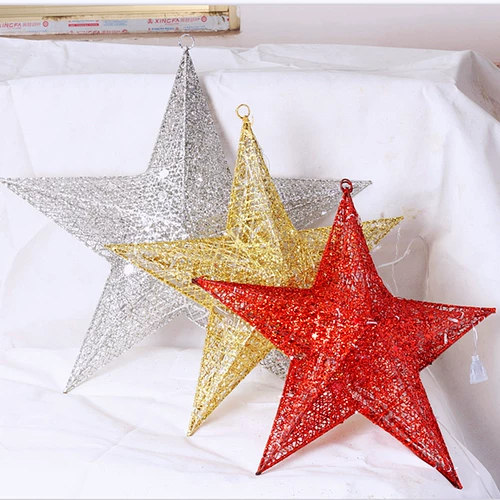 Рождественские украшения Пентагон торговый центр KTV церемония открытия декоративные принадлежности железные трехмерные блески пентаграмма