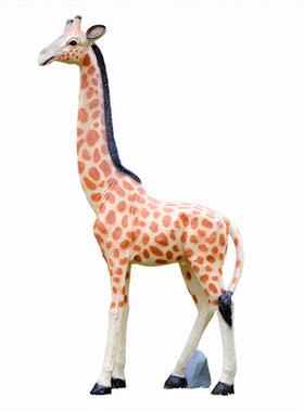 花园庭院仿真长颈鹿摆件园林景观公园草坪装饰玻璃钢落地动物雕塑