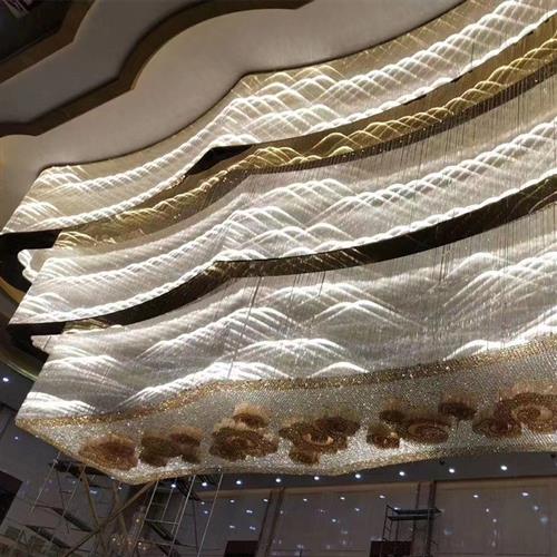 大型水晶吊灯酒店大堂水晶吊灯图书馆展厅会所大堂水晶吊灯