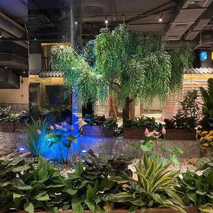 仿真柳树条室内树造型树装饰假树假柳树枝橱窗道具绿柳公园造景