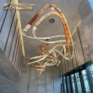 设计吊灯 异形琉璃酒店工程灯大厅大堂异形琉璃灯办公楼软装