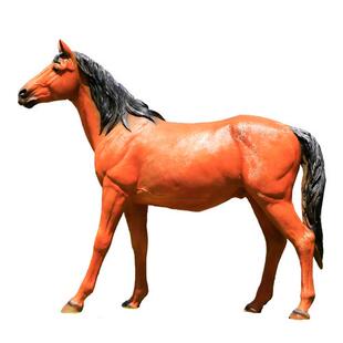 玻璃钢仿真生肖马雕塑落地摆件大型白马黑马模型户外园林景观装饰