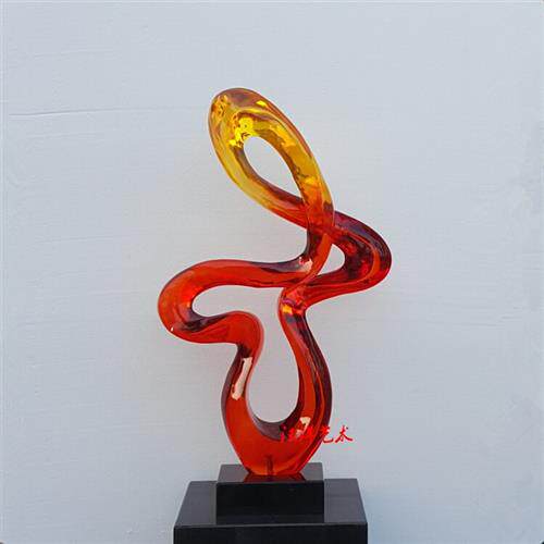 透明仿琉璃工艺品简约现代时尚家居会所抽象雕塑陈设品摆件