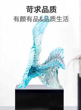 现代酒店家居创意雕塑透明树脂工艺品摆件别墅样板房玄关软装饰品