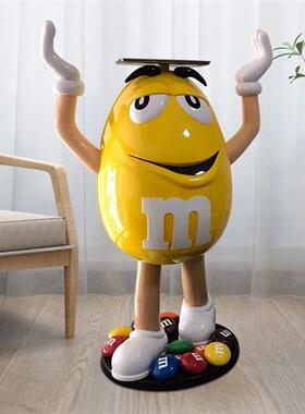 卡通m豆人玻璃钢雕塑客厅电视柜商场店铺橱窗装饰发光网红摆件