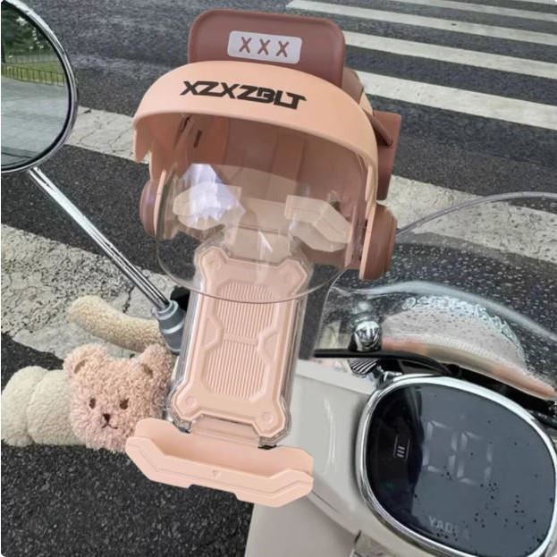 电动车2025新款手机支架外卖骑手导航架防水小雨伞遮阳自行车支架