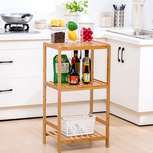楠竹置物架厨房家用多功能落地架子储物柜客厅多层收纳储物架简易
