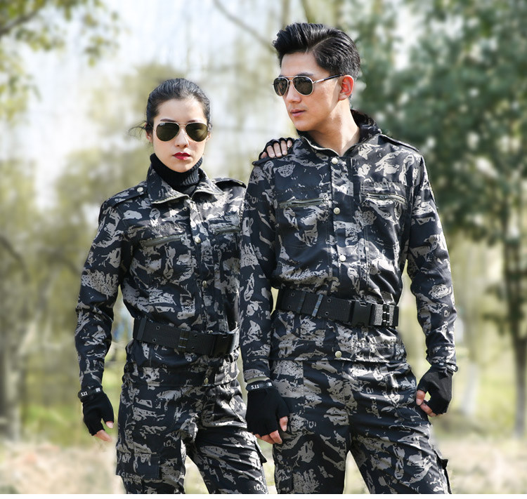 迷彩服男套装春夏季薄款初高中大学生军训服女耐磨工装劳保工作服