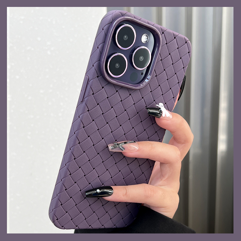 暗夜紫编织纹防摔透气散热软壳