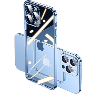 自带镜头膜适用14苹果16pro壳膜一体iphone13promax全包镜头15手机壳12远峰蓝13p女款17高端男士pm11十三mini