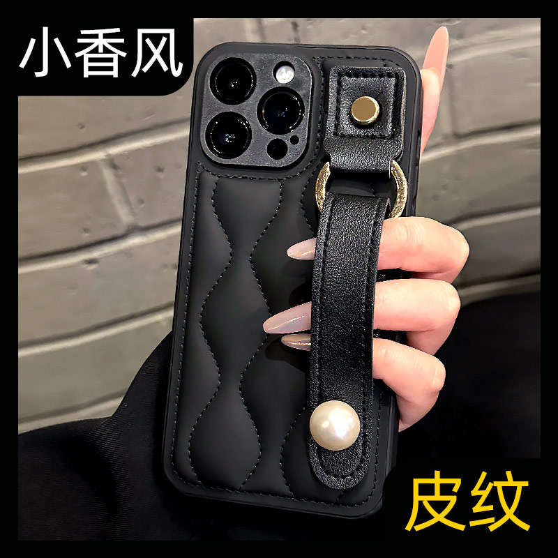 呆芒适用iphone14promax手机壳苹果15pro黑色腕带羽绒服11高级感12网红女款超火爆款韩风新款ins手机套13十五