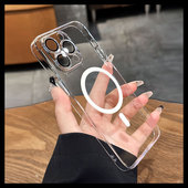 薄如隐形不发黄PC硬壳磁吸透明带镜头膜适用iphone14pro手机壳16pm苹果12超薄13proMax高级套ip新款 17e男女15