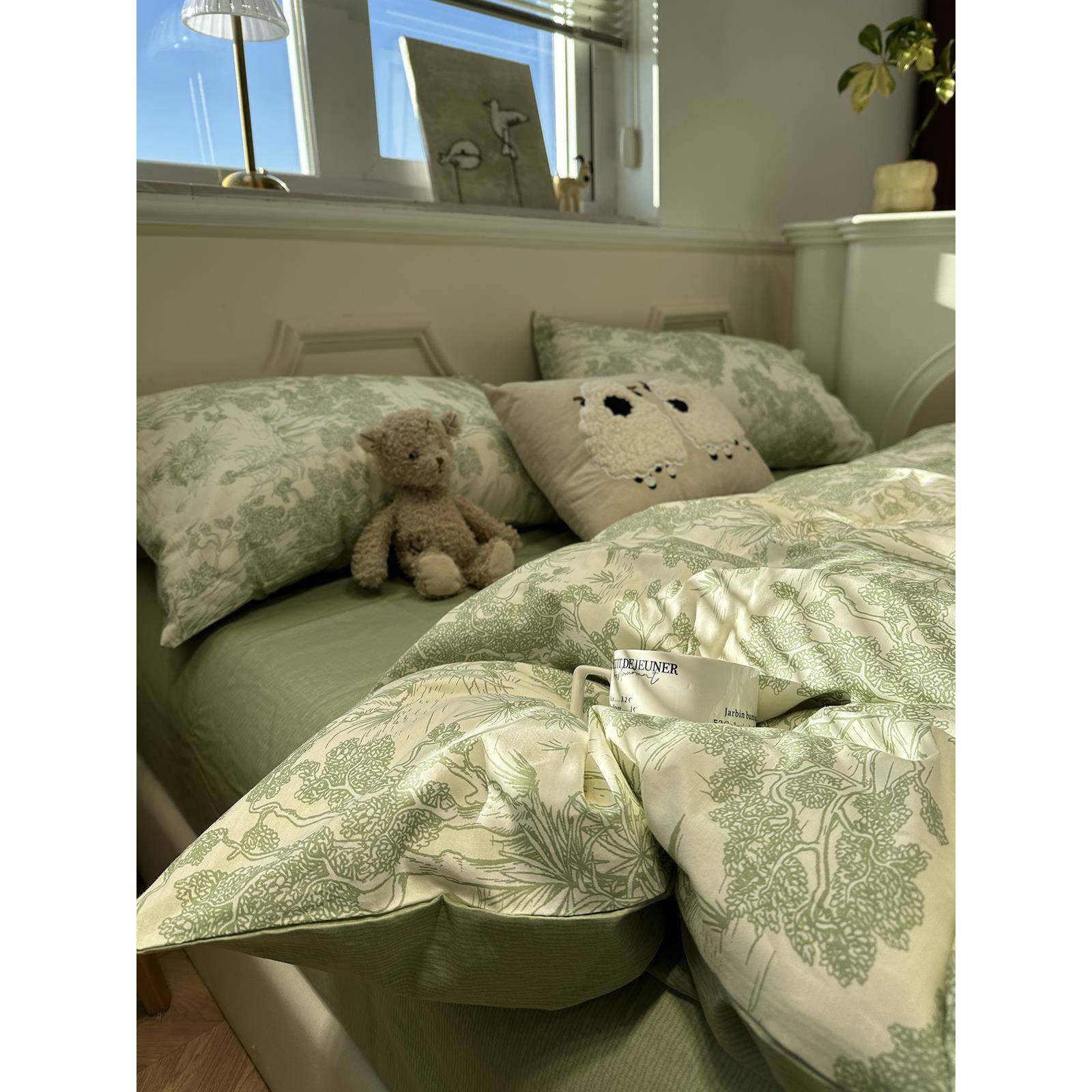 美式田园碎花纯棉被套单人150*200被罩单件全棉被罩套双人200*230