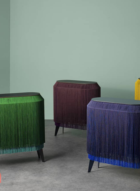 z现货法国ibride Baby Alpaga轻奢流苏餐边柜玄关柜酒柜储物柜