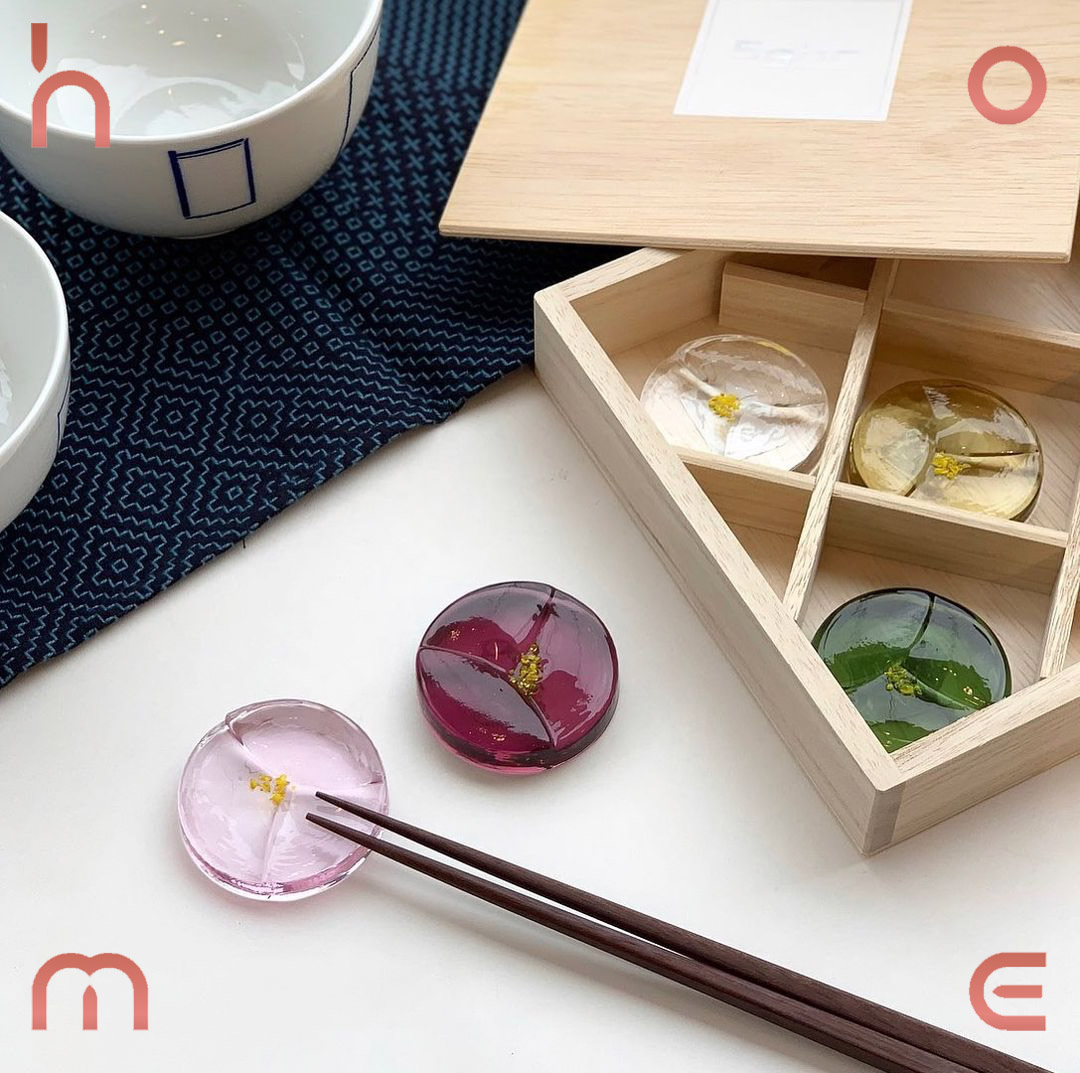 日本制SGHR山茶花筷子架礼品套装