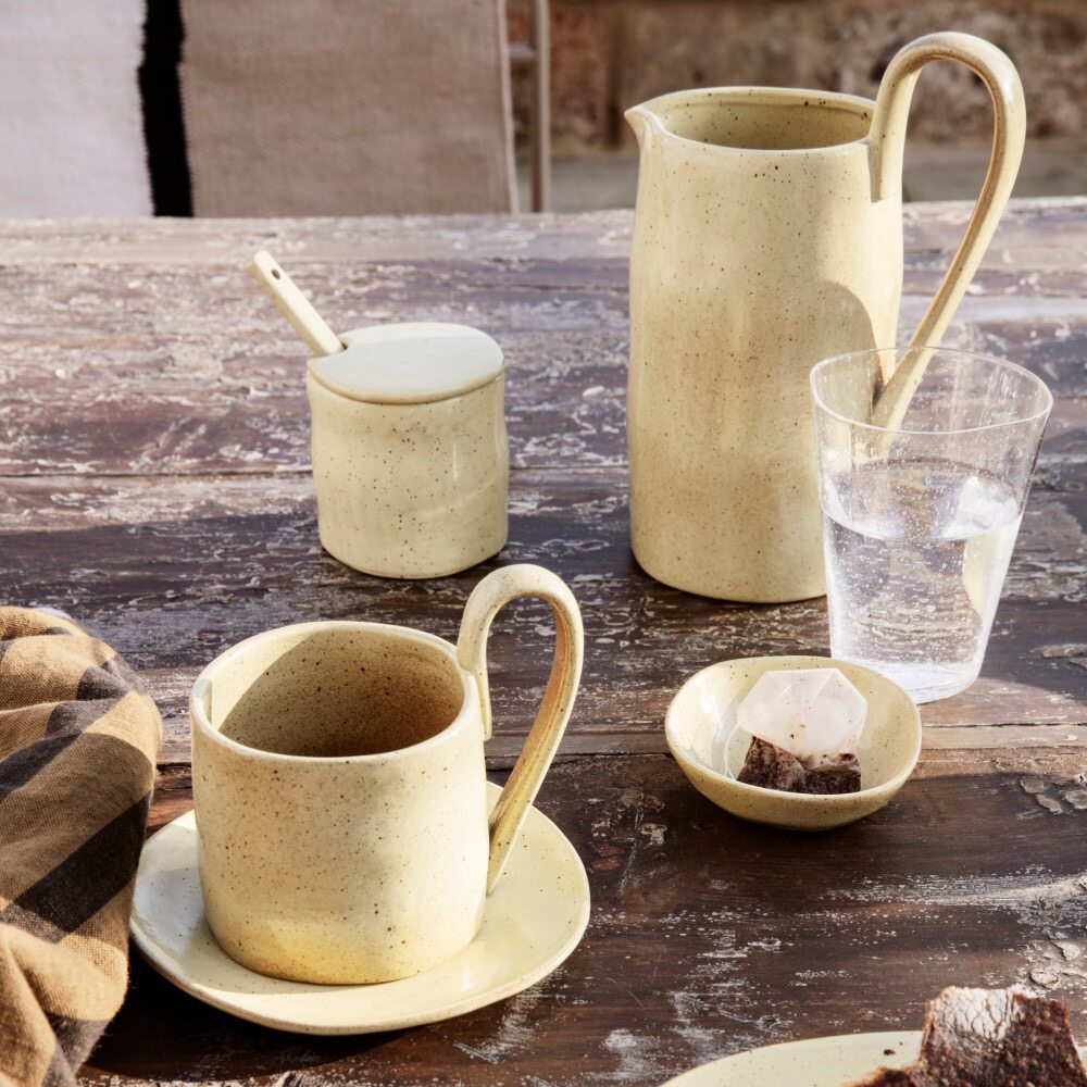 现货 丹麦ferm LIVING Flow传统手工艺釉面马克杯水壶餐碗餐具