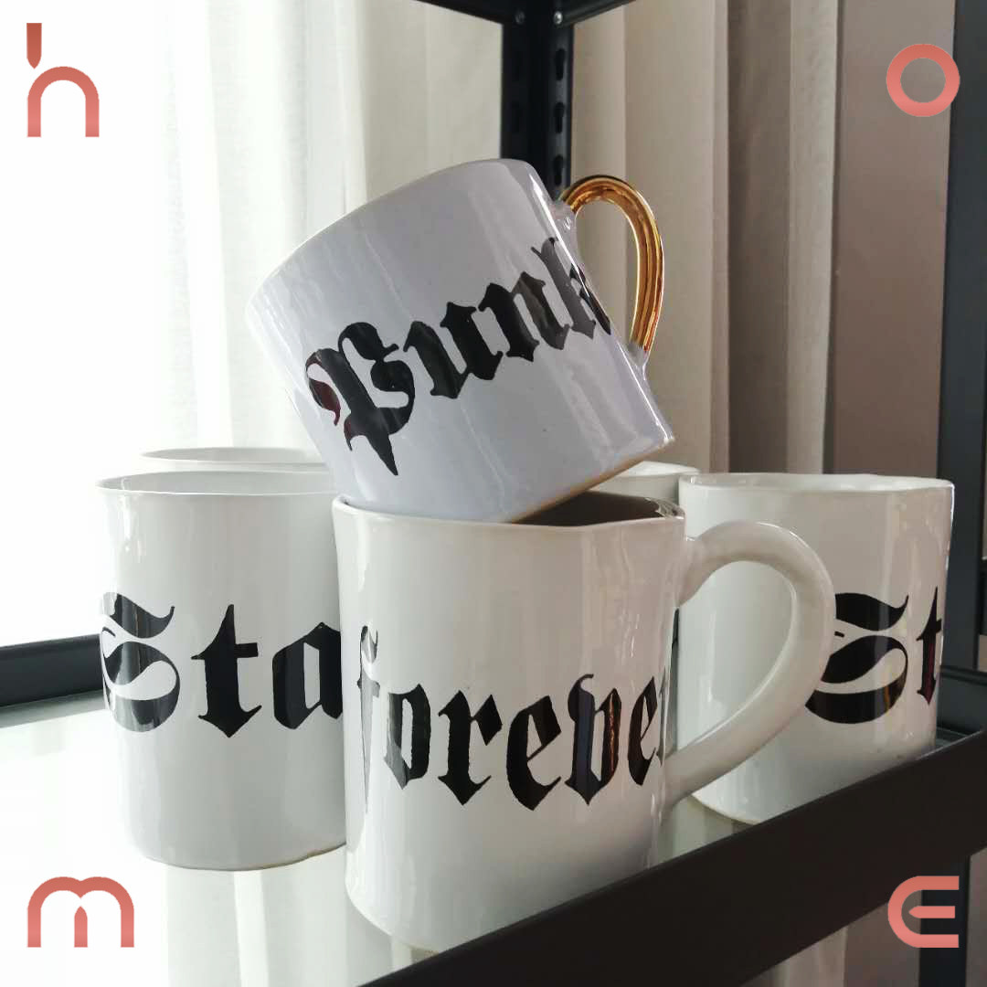 现货 德国Kuhn Keramik 纯手工制作大容量字母印花陶瓷啤酒杯