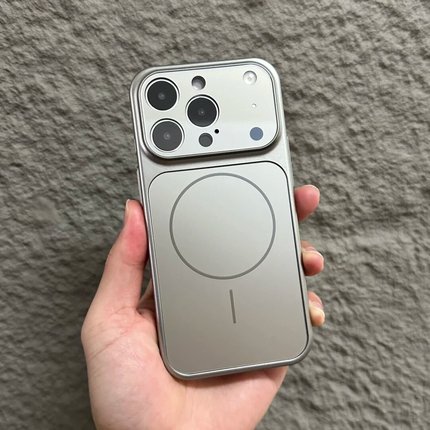 【秒变17】大视窗适用17promax手机壳新款16pro带镜头膜iPhone15promax磨砂玻璃15简约磁吸14/13全包保护套男