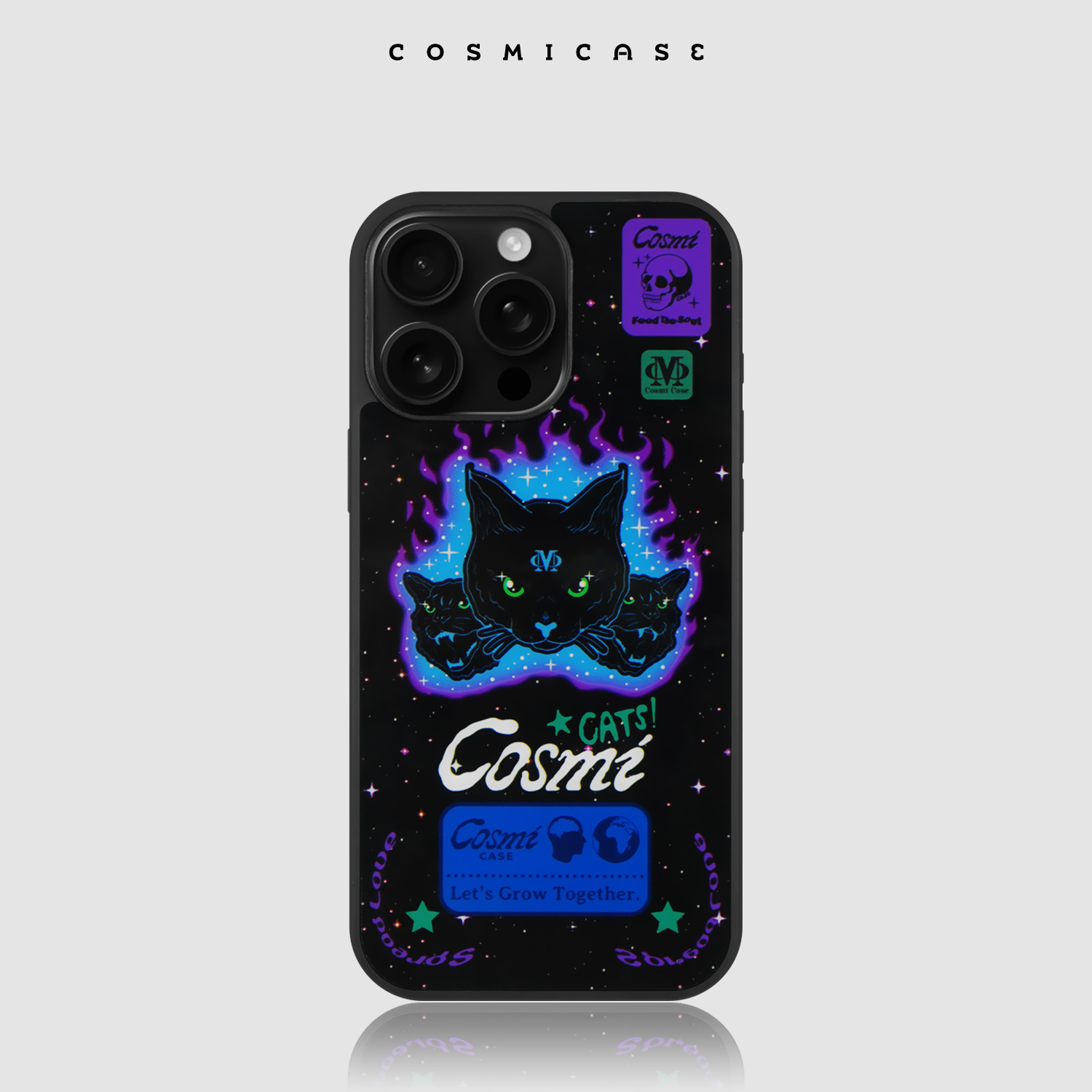 Cosmi星空火焰猫眯磁吸手机壳