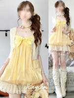 Dopamine yellow flower bud halter dress is a super popular and youthful petite outfit for women in summer 2026 thumbnail 4