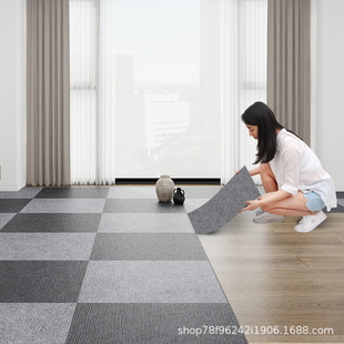 方块拼接自粘地毯客厅耐脏易打理办公室大面积满铺写字楼商用地垫