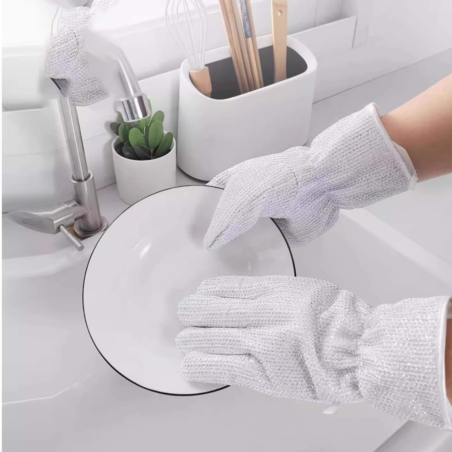 金铂喜钢丝洗碗手套防水防烫加厚