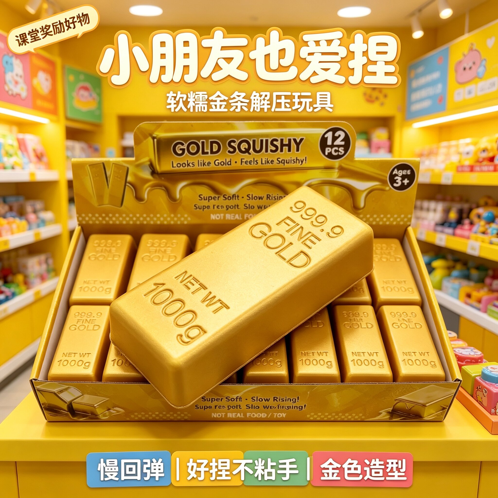 【仿真金条】奶香味解压捏捏乐