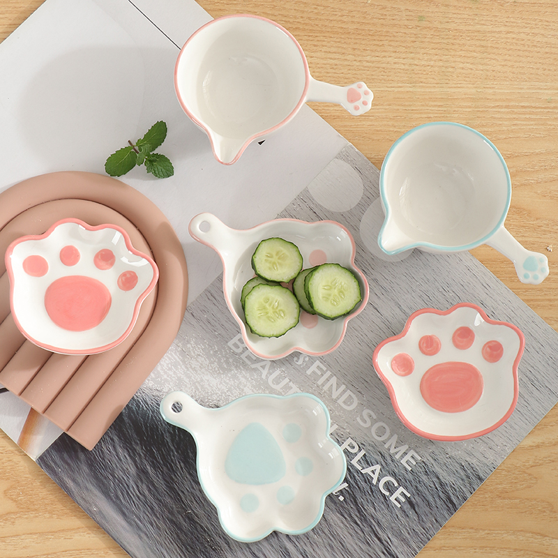 萌格调创意可爱猫爪陶瓷味碟