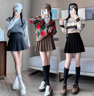 毛呢百褶裙有内衬 秋冬新款 8822 24H