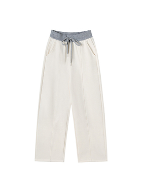 【Tia之夜 大狂欢】12.26F 新款撞色腰加绒加厚直筒裤   2591